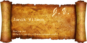 Janik Vilmos névjegykártya